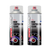 2X Promatic Clear High Temperature Spray Paint 400ml Spray Paint